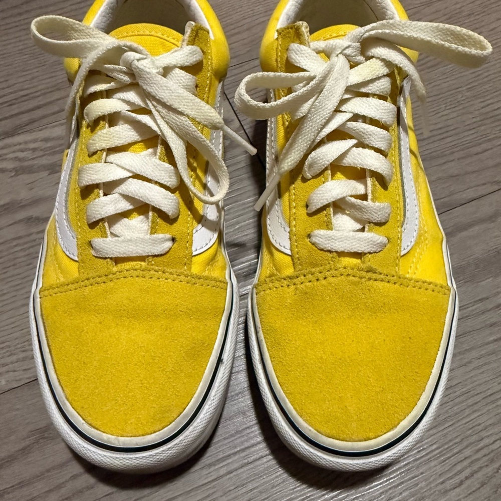 Yellow and White VANS